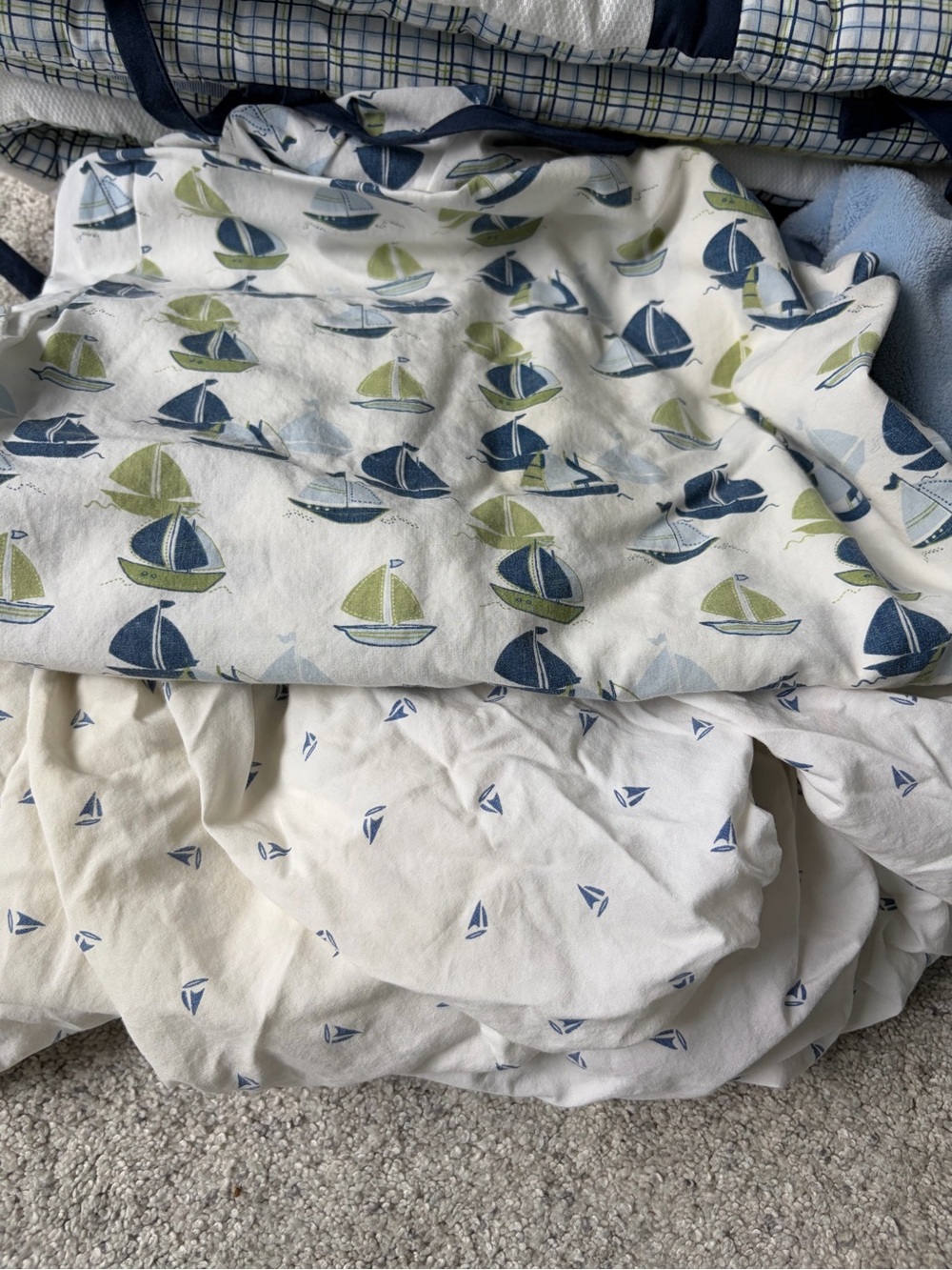Nautica Kids Nautical Sailboat Baby Crib Bedding Set - Blue & Green - Picture 2 of 3